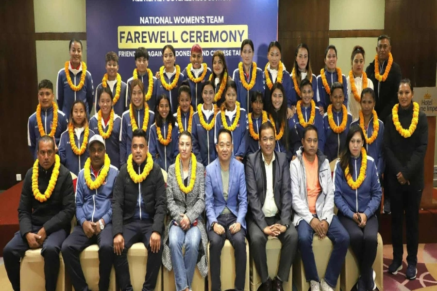 Nepal women’s national football team departs for Indonesia under Subba’s captaincy